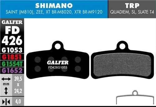 Pair Of Galfer Semi-Metallic TRP / Shimano Saint 810 ZEE Standard Brake Pads 4 Pair Of Galfer Semi-Metallic TRP / Shimano Saint 810 ZEE Standard Brake Pads - Image 2