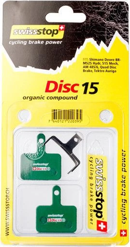 Swissstop D15 Organic Disc Brake Pad - Shimano Deore / Tektro 4 Swissstop D15 Organic Disc Brake Pad - Shimano Deore / Tektro - Image 2